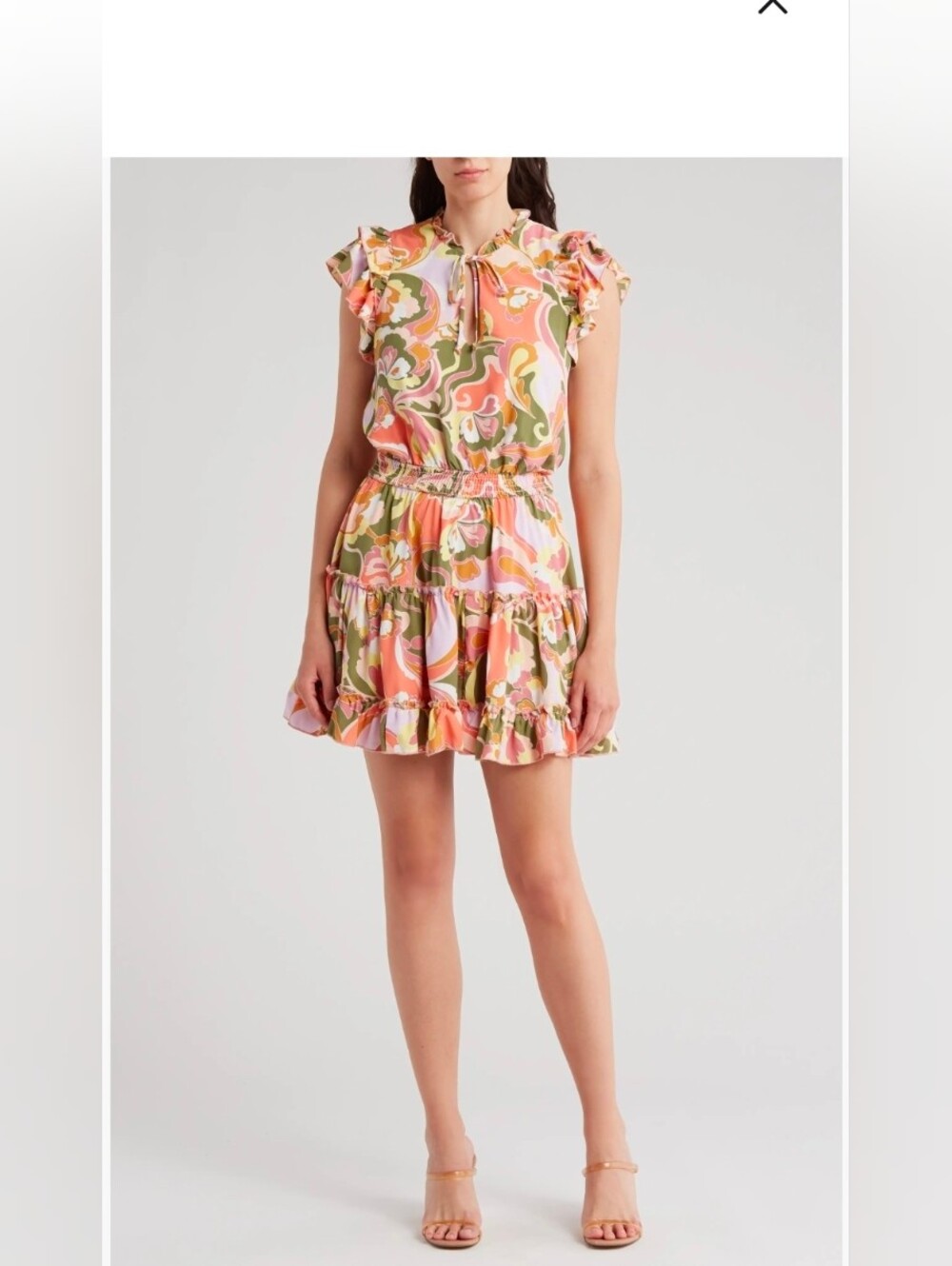 Show Me Your MumuWild Dreams Split Neck Tiered Dress XS